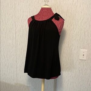 Black  Sleeveless Tie Front  Grace Elements Tank Top Size Large